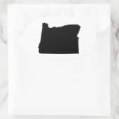 Oregon in Schwarz und Weiß Ovaler Aufkleber (Tasche)