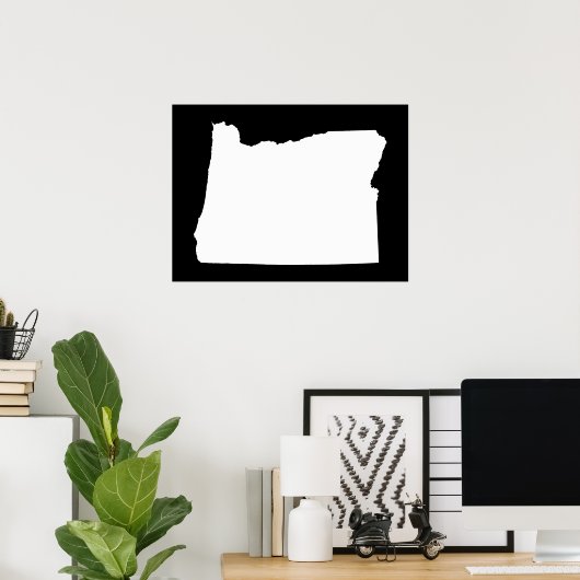 Oregon in Weiß und Schwarz Poster (Heimbüro)