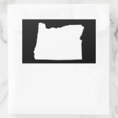 Oregon in Weiß und Schwarz Rechteckiger Aufkleber (Tasche)