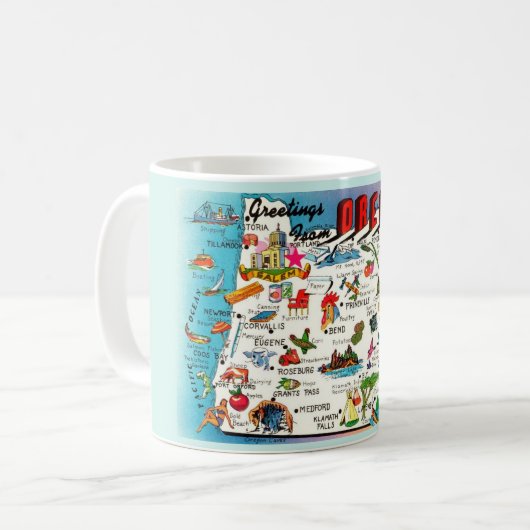 Oregon-Karte-Mug Kaffeetasse (Vorderseite Links)