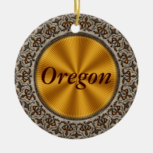 Oregon Keramik Ornament (Vorne)