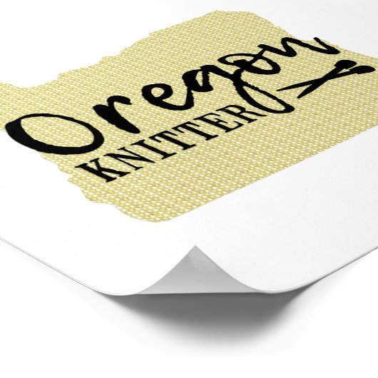 Oregon Knitter Black + Gold Craft Room Poster (Ecke)