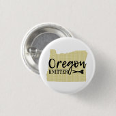 Oregon Knitter Black + Gold Crafts Button (Vorne & Hinten)