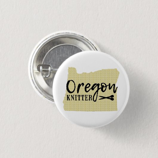 Oregon Knitter Black + Gold Crafts Button (Vorne & Hinten)