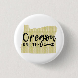 Oregon Knitter Black + Gold Crafts Button