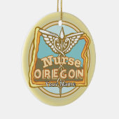 Oregon Krankenschwester Caduceus Keramik Ornament (Rechts)