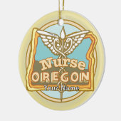 Oregon Krankenschwester Caduceus Keramik Ornament (Links)