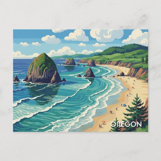 Oregon-Küste Reise Postkarte (Vorderseite)