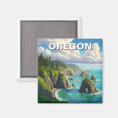 Oregon Küste Reisen Magnet (Vorderseite/Rückseite)