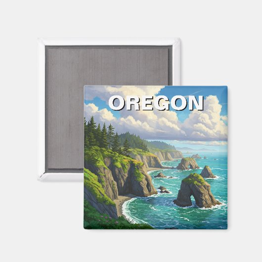 Oregon Küste Reisen Magnet (Vorderseite/Rückseite)