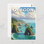 Oregon Küste Reisen Postkarte (Vorne/Hinten)