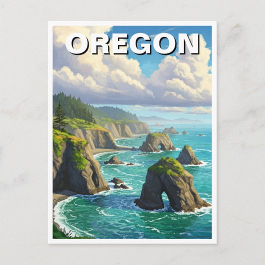 Oregon Küste Reisen Postkarte (Vorderseite)