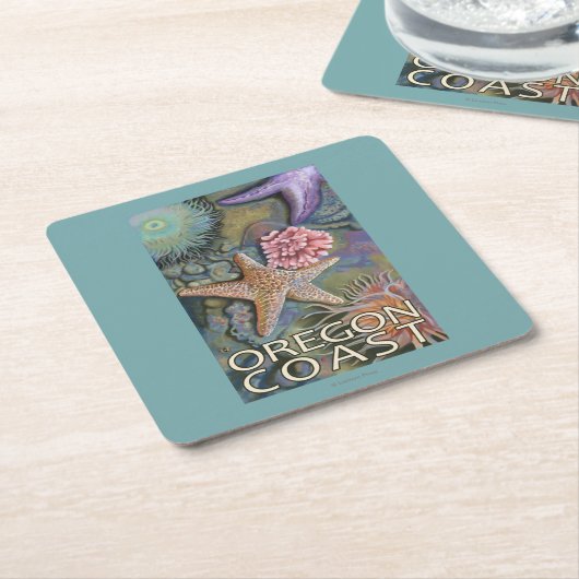 Oregon-Küste Tidepool Rechteckiger Pappuntersetzer (angewinkelt)