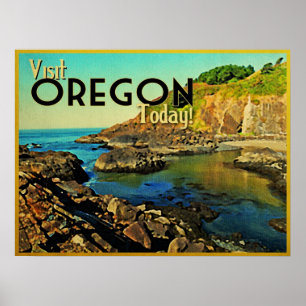 Oregon-Küste Vintage Poster