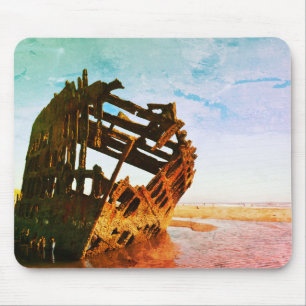 Oregon-Küste Vintage-Schiffswrack-Mauspad Mousepad