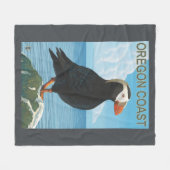 Oregon-Küsten-büscheliger Papageientaucher Fleecedecke (Vorderseite (Horizontal))