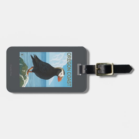 Oregon-Küsten-büscheliger Papageientaucher Gepäckanhänger (Vorderseite horizontal)