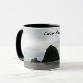 Oregon-Küsten-Kanonen-Strand-Heuschober-Felsen Tasse (Vorderseite Links)