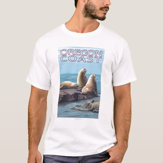 Oregon-Küsten-Seelöwen T-Shirt (Vorderseite)