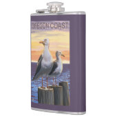 Oregon-Küsten-Seemöven Flachmann (Links)