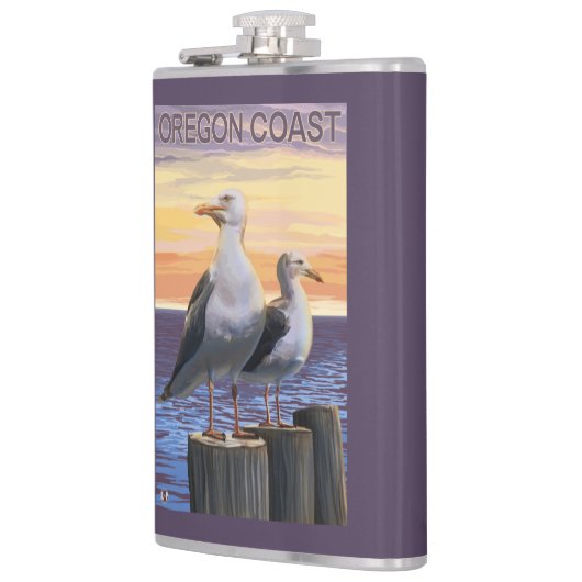 Oregon-Küsten-Seemöven Flachmann (Links)