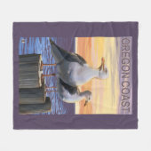 Oregon-Küsten-Seemöven Fleecedecke (Vorderseite (Horizontal))