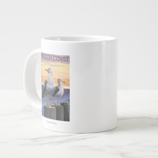 Oregon-Küsten-Seemöven Jumbo-Tasse (Vorderseite Links)