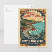 Oregon-Küstenstraße Retro-Reise Postkarte (Vorne/Hinten)