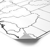 Oregon Landkreises Blank Kontur Map Poster (Ecke)