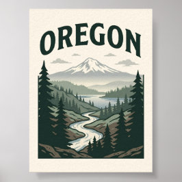 Oregon-Landschaftspanorama Poster