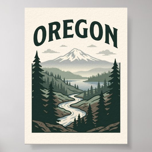 Oregon-Landschaftspanorama Poster (Vorne)