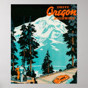 Oregon-Landstraßen, die Plakat annoncieren
