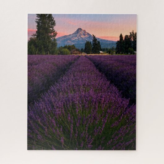 Oregon Lavender Field Overlook Mount Hood Puzzle (Vertikal)