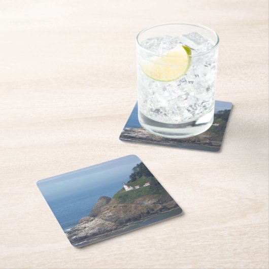 Oregon-Leuchtturm Rechteckiger Pappuntersetzer (Vor Ort)