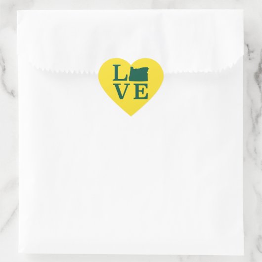 Oregon LIEBE Green Herz-Aufkleber (Tasche)