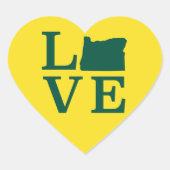 Oregon LIEBE Green Herz-Aufkleber (Vorderseite)