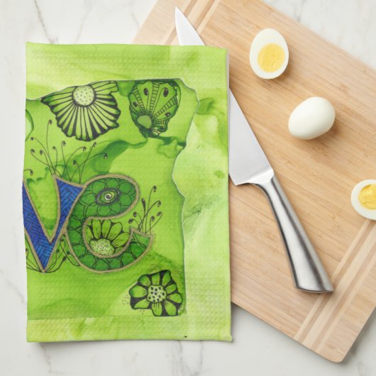 Oregon Liebe über Herd Küche Handtuch (Viertel Falte)