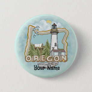 Oregon Lighthouse Button