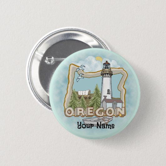 Oregon Lighthouse Button (Vorne & Hinten)