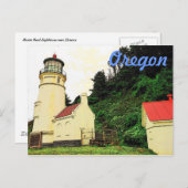 Oregon Lighthouse Postcard Postkarte (Vorne/Hinten)