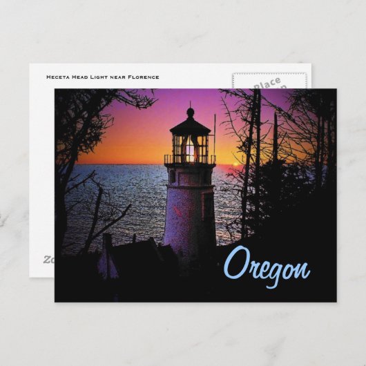 Oregon Lighthouse Postcard Postkarte (Vorne/Hinten)