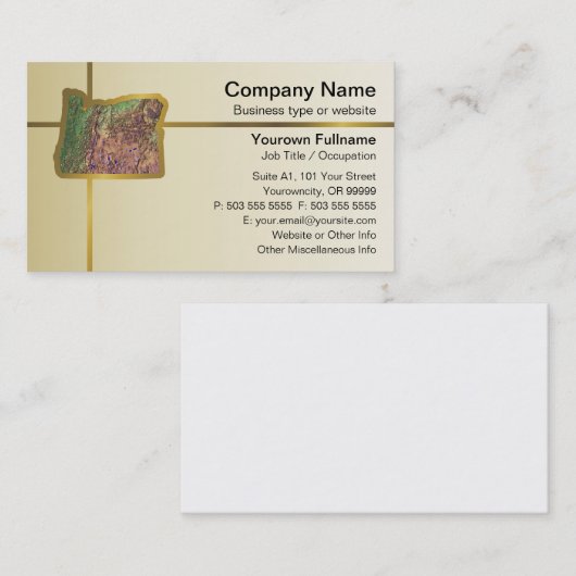 Oregon Map Business Card Visitenkarte (Vorne/Hinten)