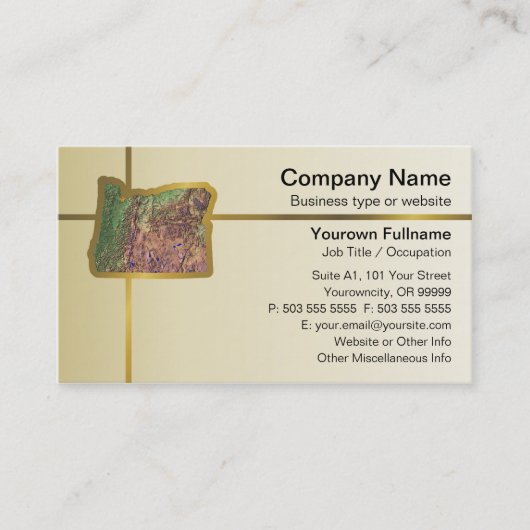 Oregon Map Business Card Visitenkarte (Vorderseite)