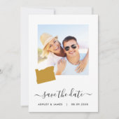 Oregon Map Foto Wedding Save the Date Card (Vorderseite)