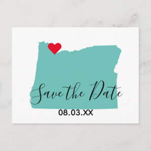 Oregon Map - Ihre Farben Save the Date gestalten Ankündigungspostkarte