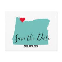 Oregon Map - Ihre Farben Save the Date gestalten