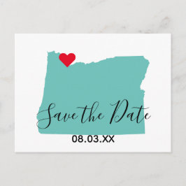 Oregon Map - Ihre Farben Save the Date gestalten Ankündigungspostkarte