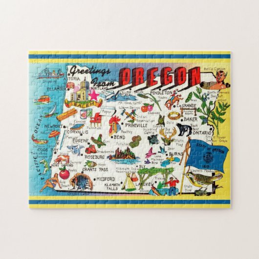 Oregon Map Jigsaw Puzzle (Horizontal)