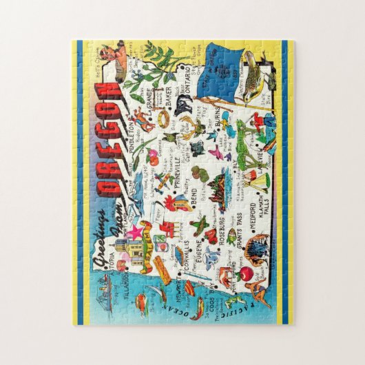 Oregon Map Jigsaw Puzzle (Vertikal)