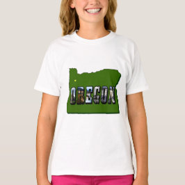 Oregon Map Kontur und Bildtext Hoodie